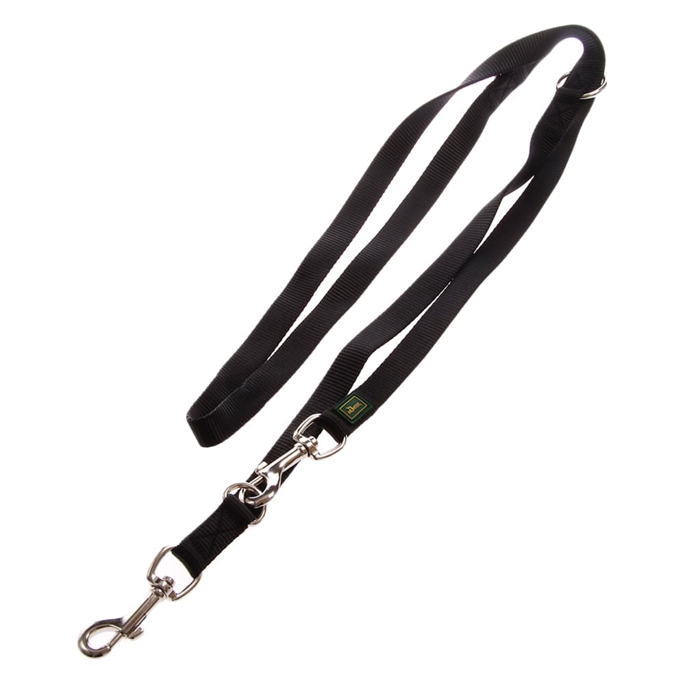 HUNTER Vario Basic Hundesnor, sort - 200 cm lang, 15 mm bred