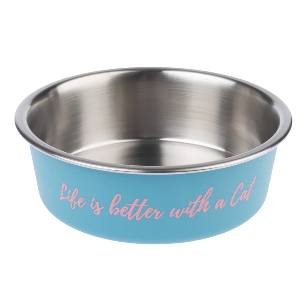 TIAKI skål i rustfrit stål "Better With A Cat" - 850 ml, Ø 17,2 cm