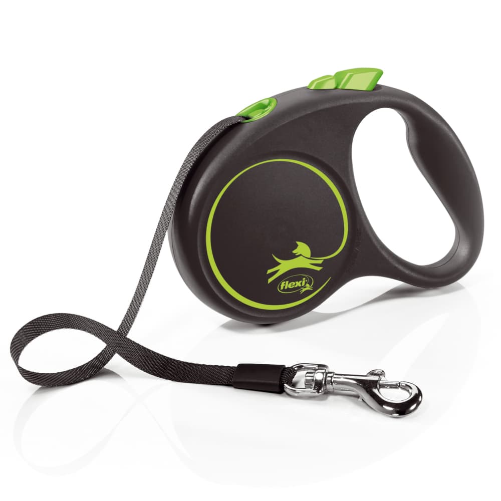 flexi Black Design sele snor grn, 5 m - Strrelse S: op til 15 kg