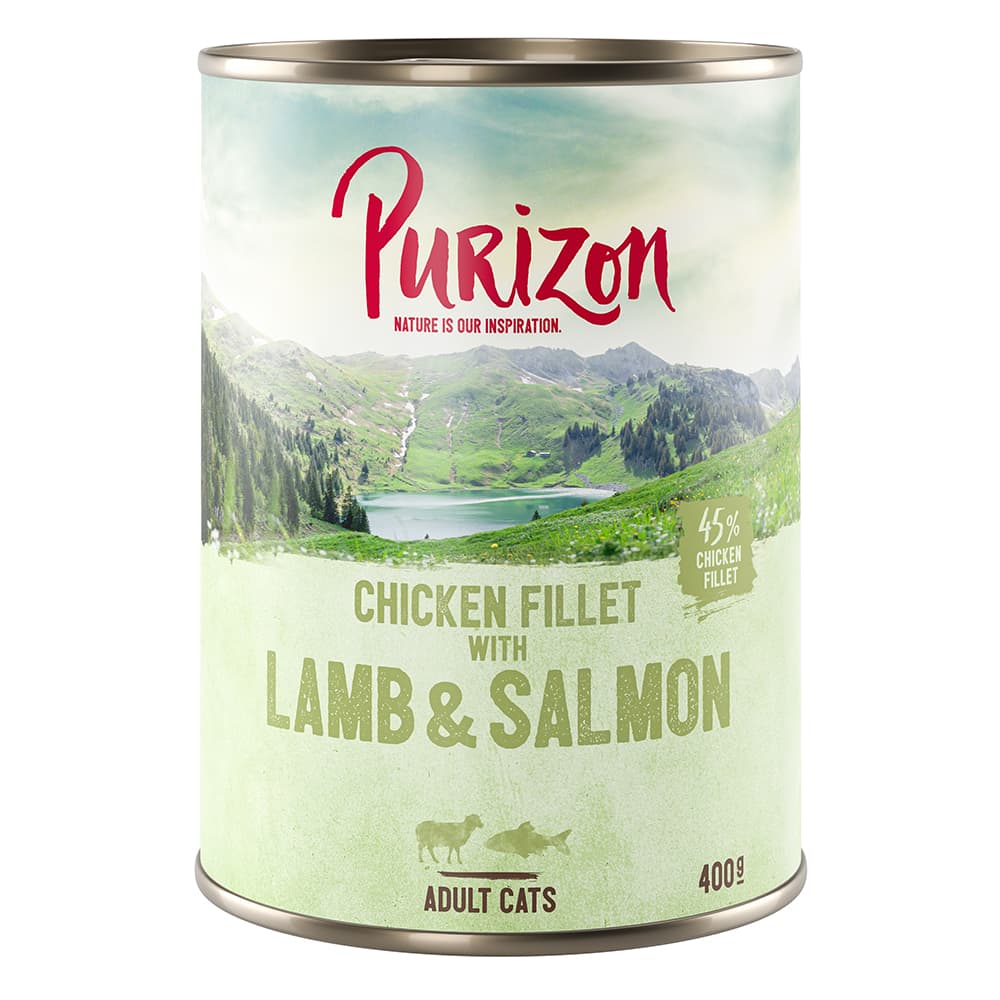 Purizon Adult kornfri 6 x 400 g - Kyllingefilet, Laks & Lam