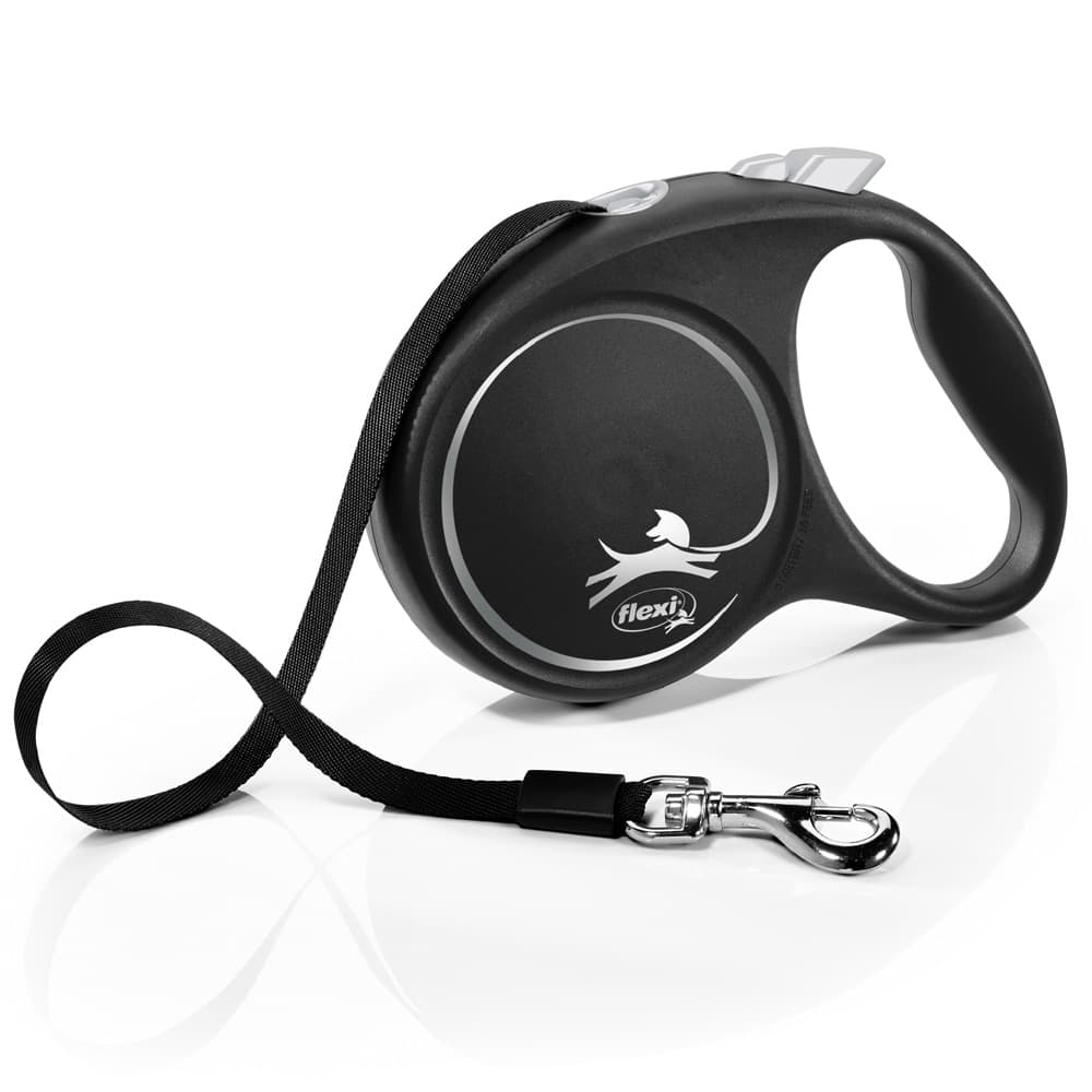 flexi Black Design båndline sort, 5 m - Str. L: op til 50 kg