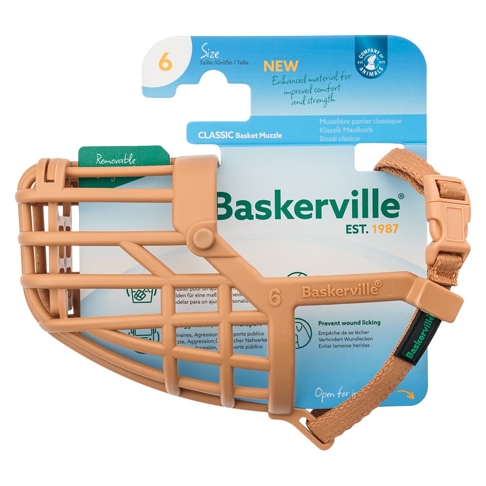 Mundkurv Baskerville Classic, beige - Størrelse 6