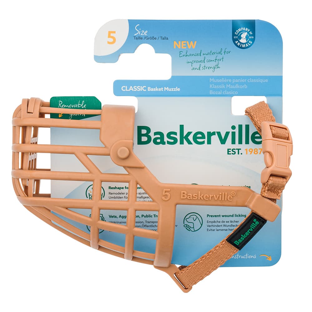 Mundkurv Baskerville Classic, beige - Størrelse 5
