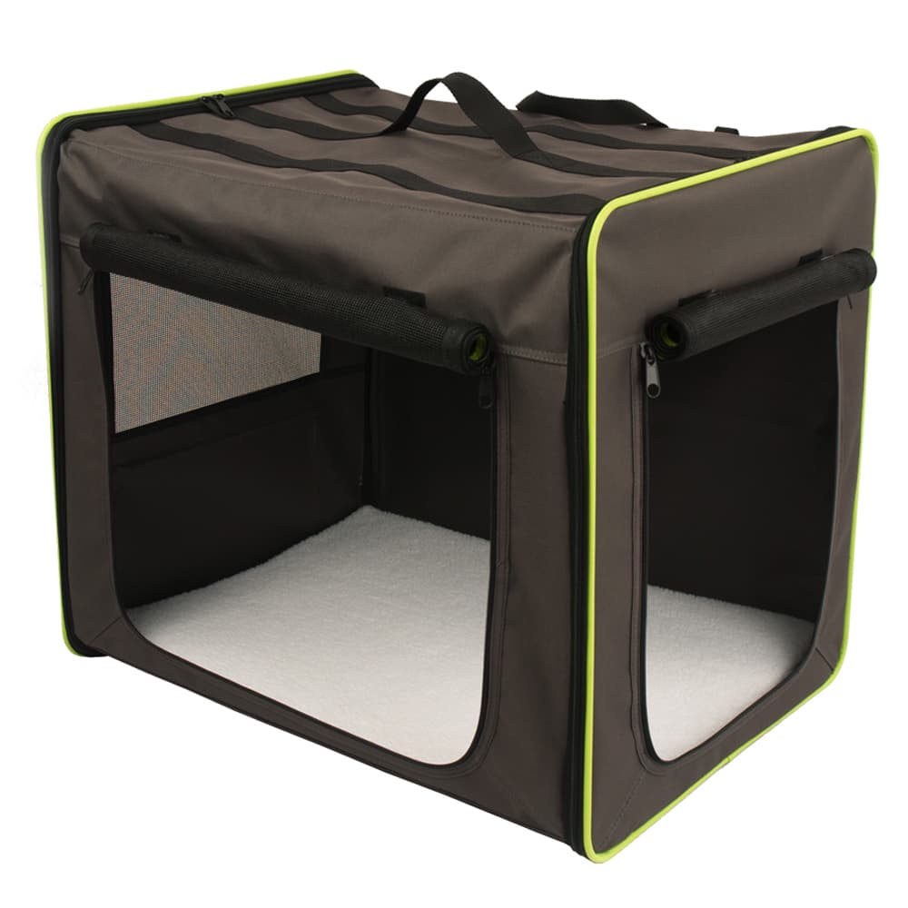 Foldbar transportkasse First Class Basic + Fleecetæppe Pawty - Hus str. M + tæppe L 100 x B 70 cm
