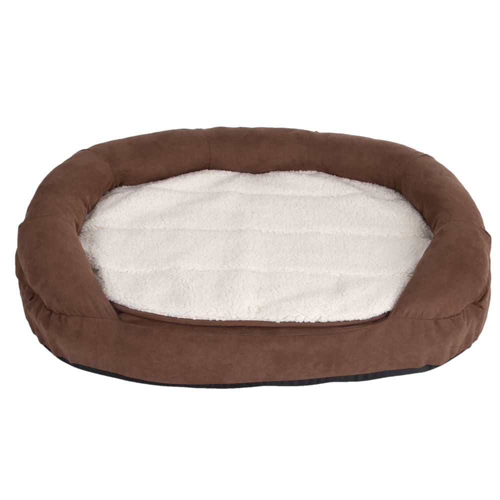 Hundeseng Memory oval, brun - L 117 x B 72 x H 24 cm