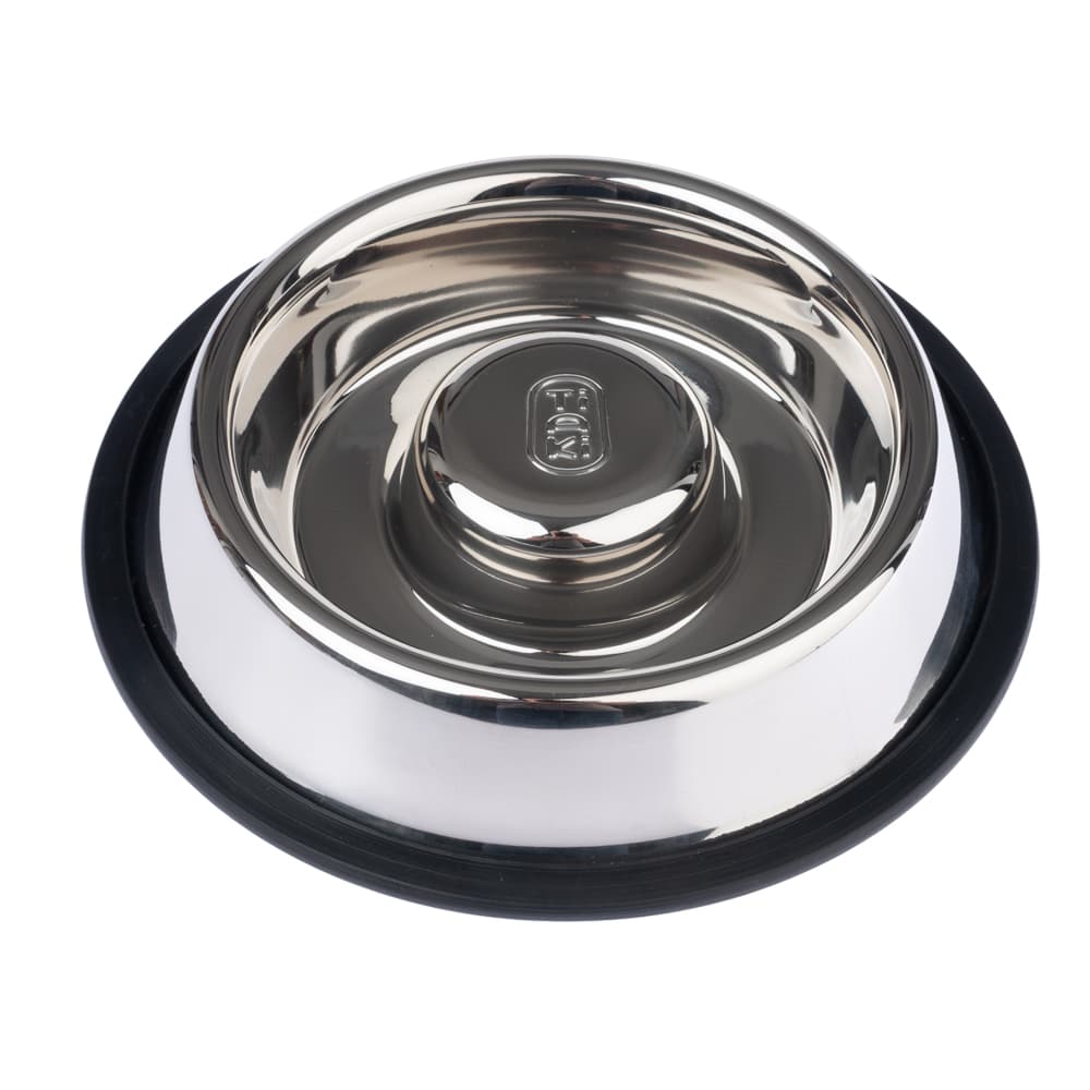TIAKI Slow-Feeding-skål Silvered - 570 ml, Ø 24,5 cm