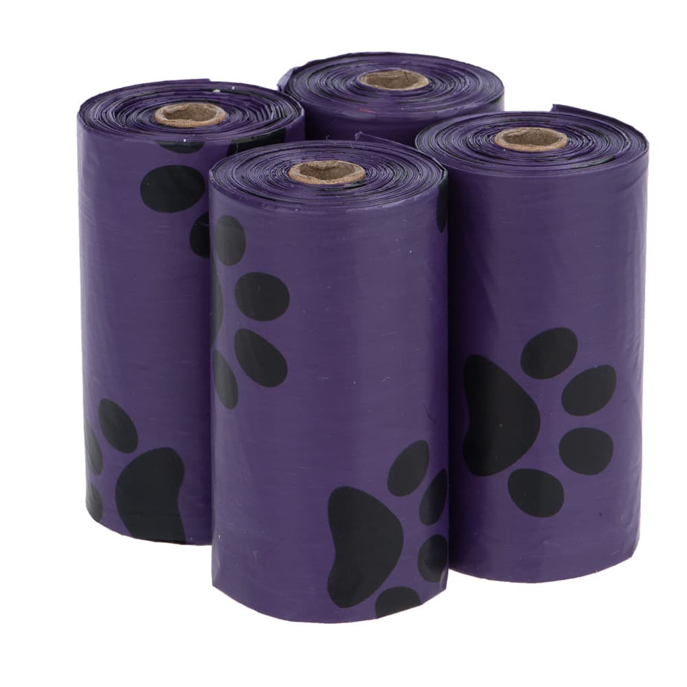 Hundeposer med duft - 4 ruller med 15 poser lilla, Lavendel