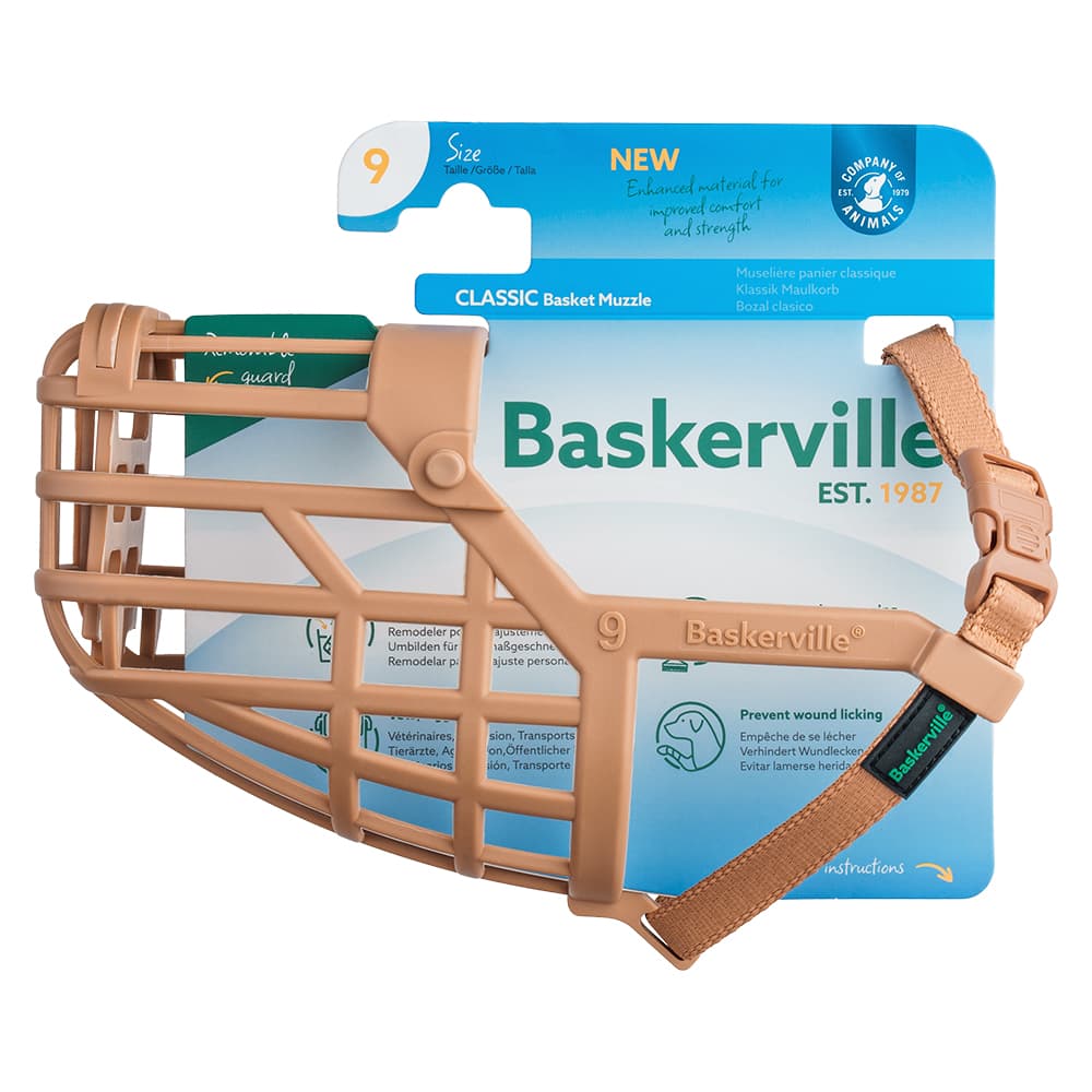 Mundkurv Baskerville Classic, beige - Størrelse 9