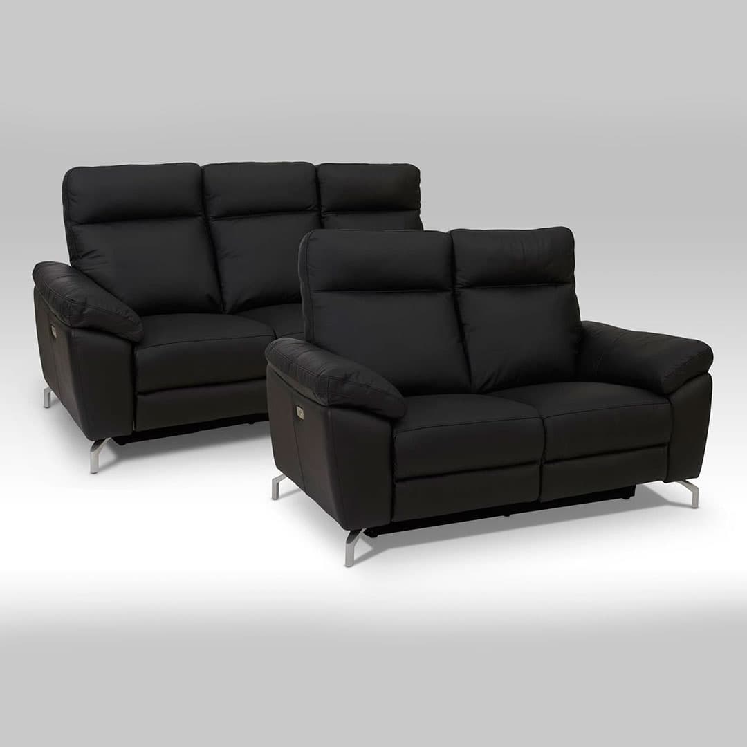 Marbella 3+2 pers. med recliner - ægte læder