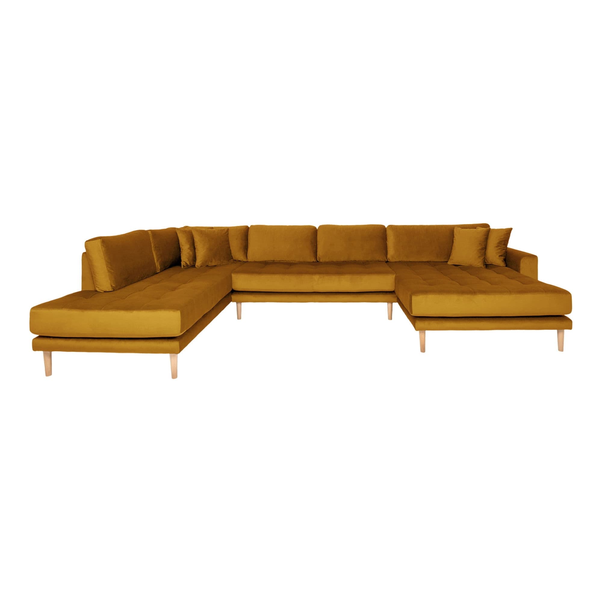 Lido u-sofa - sennepsgul velour
