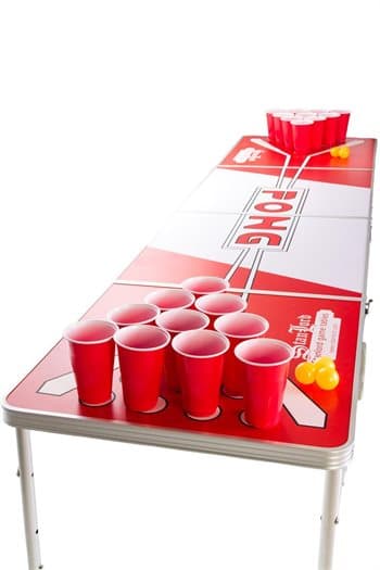 Stanlord Beer Pong bord foldebar - Officielle mål - inkl. 24 krus og 24 bolde