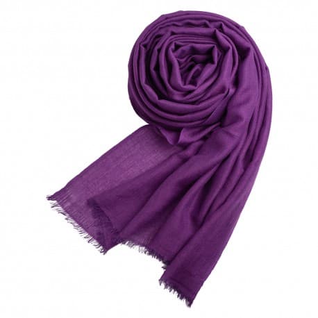 Mørk lilla pashminasjal i cashmere og silke