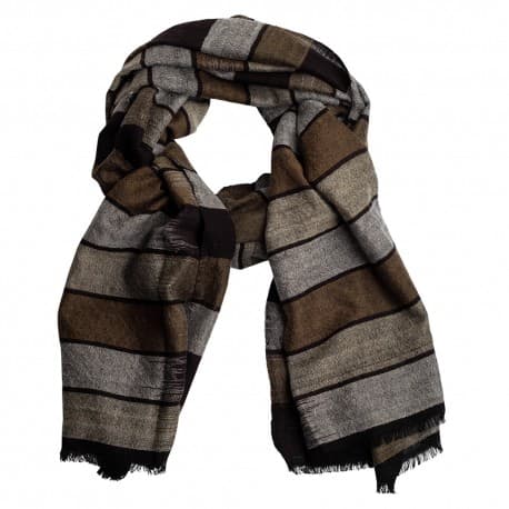 Ikat vævet cashmere tørklæde i grå farver