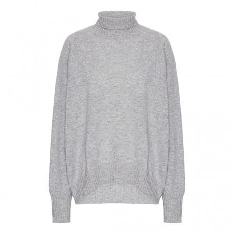 Oversize cashmere sweater i grå