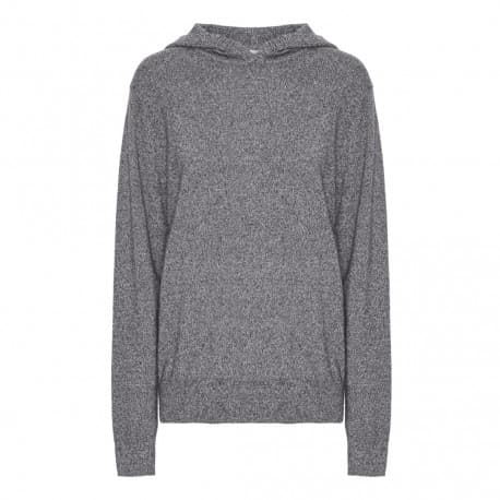 Cashmere hættetrøje grå meleret