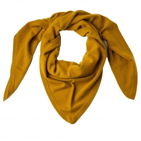 Trekantet cashmere tørklæde i karrygul