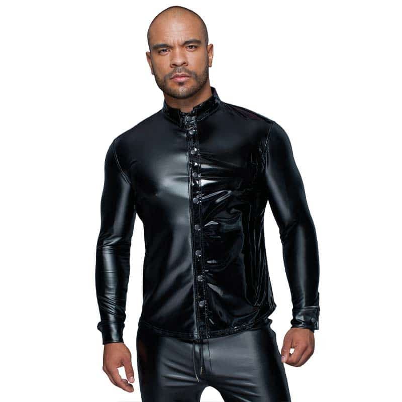 Noir Handmade Amadis Wetlook Skjorte Sort L