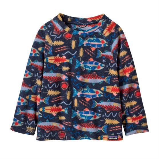 Patagonia Baby Micro D Crew, Salmon Energy / New Navy