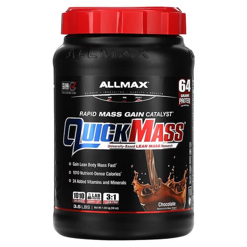 ALLMAX, QuickMass®, hurtig masseforøgelseskatalysator, chokolade, 1,59 kg