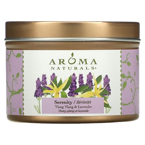 Aroma Naturals, Soy VegePure, rejselys, Serenity, Ylang Ylang & Lavendel, 79,38 g