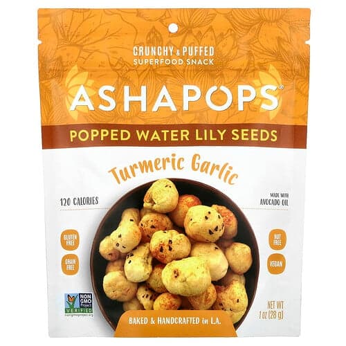 AshaPops, Poppede åkandefrø, gurkemeje-hvidløg, 28 g