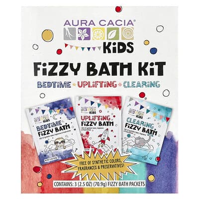 Aura Cacia, Børn, brusende badesæt, variation, 3 pakker, 70,9 g pr. stk.