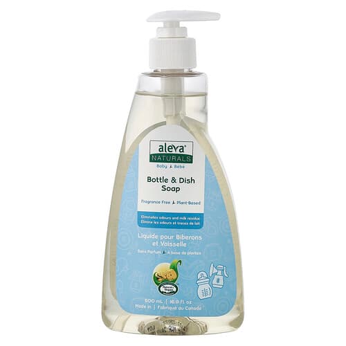 Aleva Naturals, Baby-, flaske- og opvaskemiddel, parfumefri, 500 ml