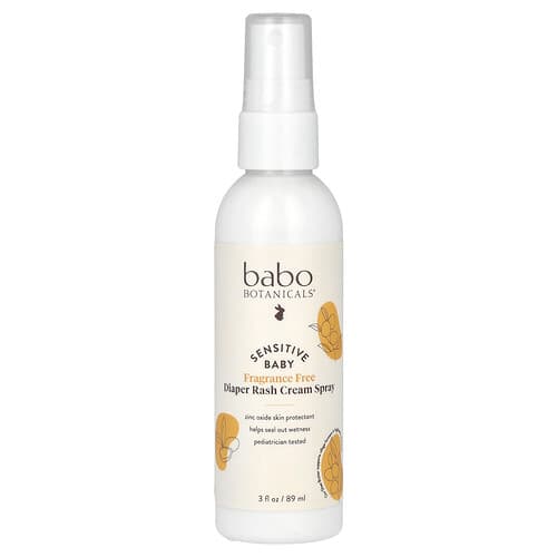 Babo Botanicals, Sensitiv baby, bleudslætscremespray, parfumefri, 89 ml