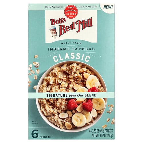 Bob's Red Mill, Instant havregryn, fuldkorn, klassisk, 6 pakker, 45 g pr. stk.