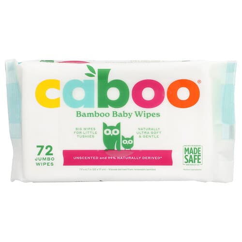 Caboo, Bambus babyservietter, uparfumerede, 72 jumboservietter