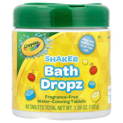 Crayola, Shaker Bath Dropz, 3+, uden parfume, 60 tabletter, 102 g