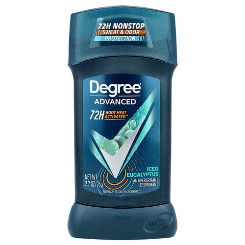 Degree, Avanceret, 72 timers kropsvarmeaktiveret™, antiperspirant deodorant, iset eukalyptus, 76 g