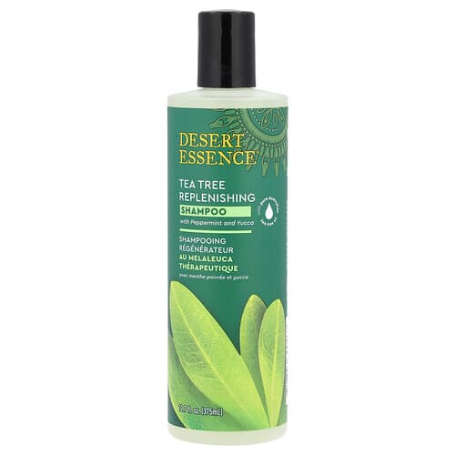 Desert Essence, Tea Tree genopfyldende shampoo med pebermynte og yucca, 375 ml