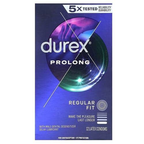 Durex, Prolong, normal pasform, 12 latex kondomer