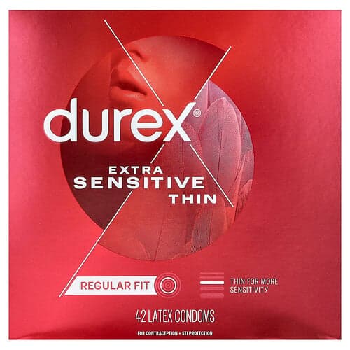 Durex, Ekstra følsomme, tynde 42 latex kondomer med normal pasform