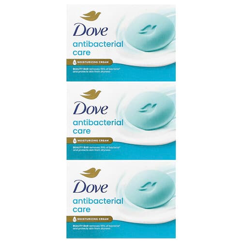 Dove, Antibakteriel pleje, skønhedssæbe, 3 barer, 90 g pr. stk.