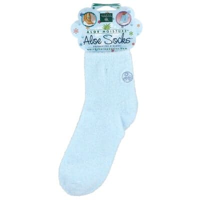 Earth Therapeutics, Aloe Moisture, Aloe Sokker, Blå, 1 Par