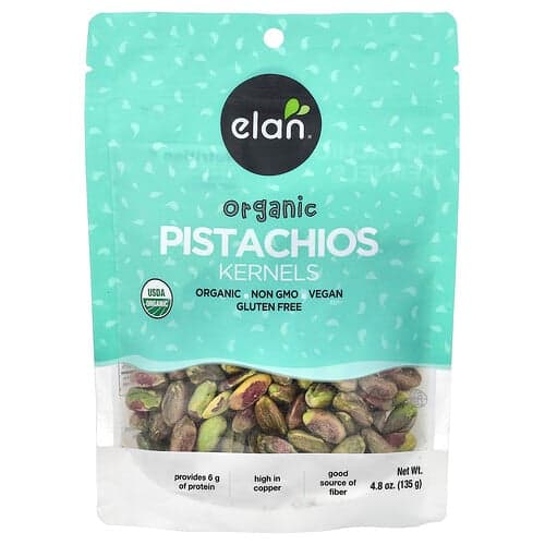 Elan, Økologiske pistacienødder, rå, 135 g
