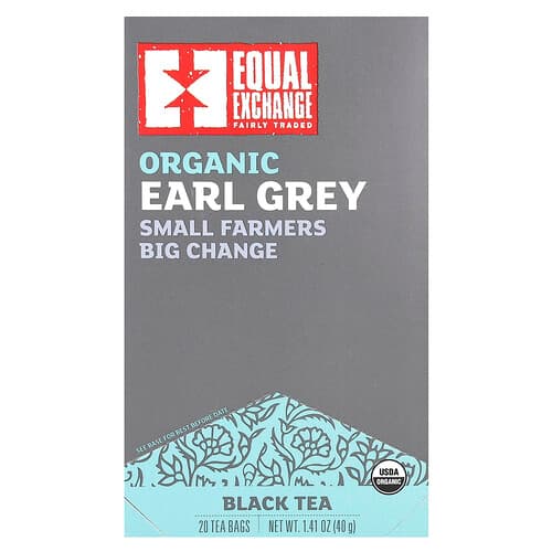 Equal Exchange, Økologisk Earl Grey, sort te, 20 tebreve, 40 g