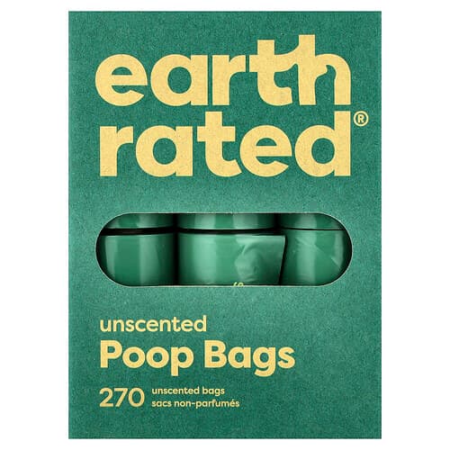 Earth Rated, Hundeafføringsposer, uparfumerede, 270 poser