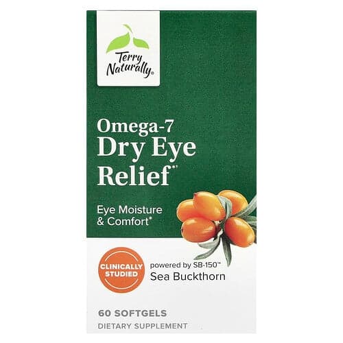 Terry Naturally, Omega-7 lindring af tørre øjne, 60 bløde kapsler