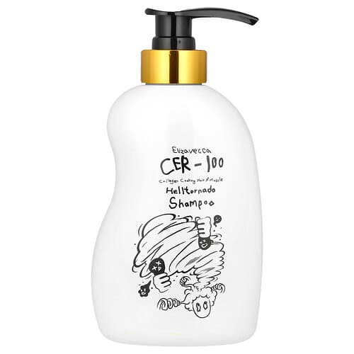 Elizavecca, Cer-100, kollagenbelægning hår A+ muskel Helltornado shampoo, 500 ml