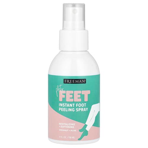 Freeman Beauty, Flirty Feet, øjeblikkelig fodpeelingspray, kokosnød + aloe vera, 118 ml