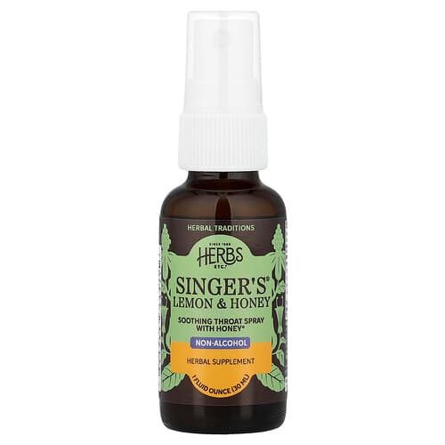 Herbs Etc., Singer's®, Alkoholfri, Citron & Honning, 30 ml
