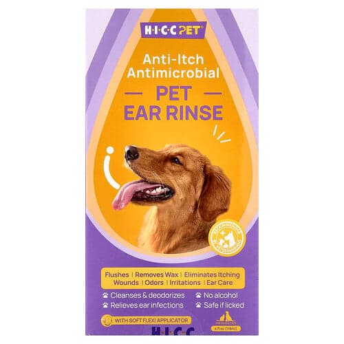 HICC Pet, Øreskyl til kæledyr, til hunde og katte, 118 ml