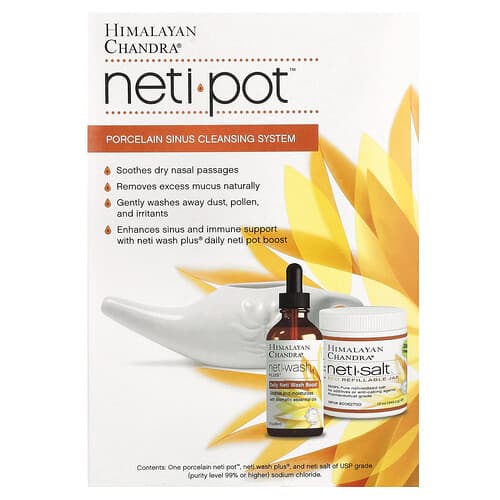 Himalayan Chandra, Neti Pot, porcelæns bihuleudrensningssystem, 3-delt sæt