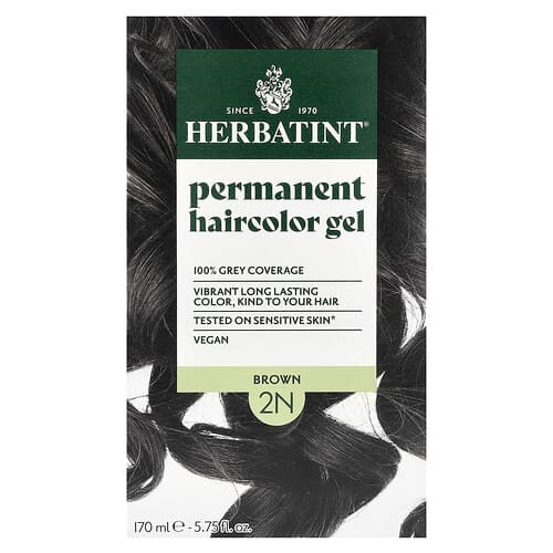 Herbatint, Permanent hårfarvegel, 2N brun, 170 ml