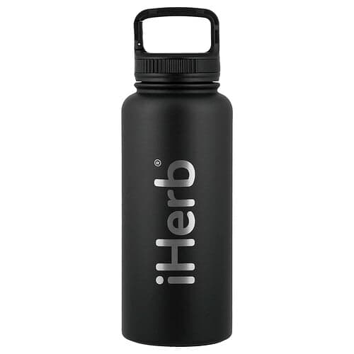 iHerb Goods, iHerb® Bohtal isoleret sportsflaske, sort, 960 ml