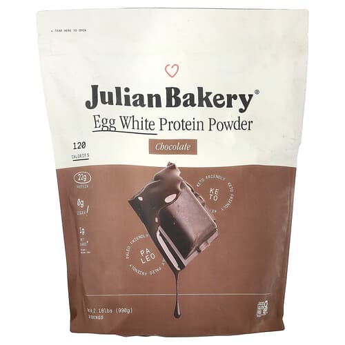 Julian Bakery, Æggehvideproteinpulver, chokolade, 990 g