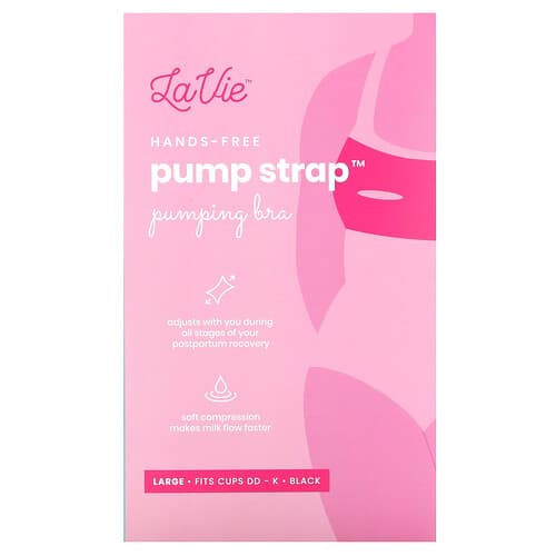 LaVie, Pumpestrop, håndfri pumpe-bh, stor, sort, 1 stk.
